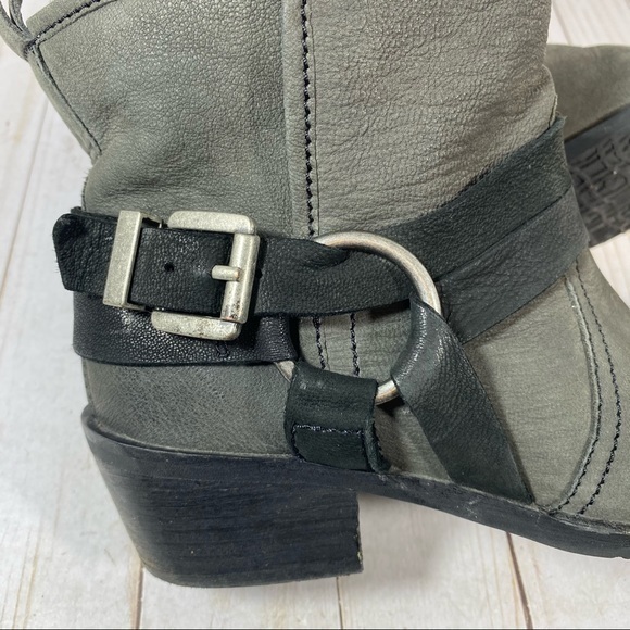 SL by Sacha London Nubuck Leather Grey Moto Ankle Boots 9 - Picture 6 of 11